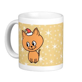 Cute Ginger Kitten Wearing a Christmas Hat. Coffee Mug