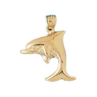 14K Gold Charm Pendant 1.8 Grams Nautical>Dolphins458 Necklace Jewelry