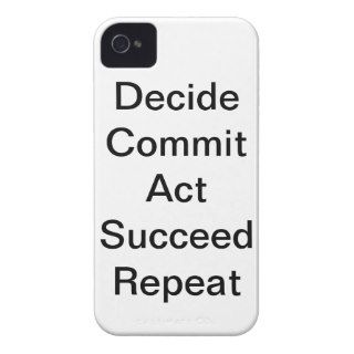 "Decide Commit Act Succeed Repeat" IPhone 4 Case