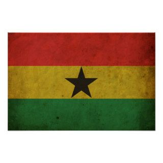Vintage Ghana Flag Print