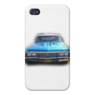 Chevelle SS Bright Blue Classic Hotrod Car iPhone 4 Cases