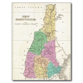 Vintage Map of New Hampshire (1827) Postcard