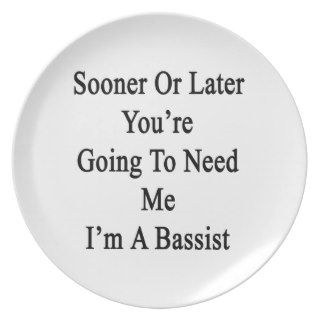 Sooner Or Later You're Going To Need Me I'm A Bass Party Plates