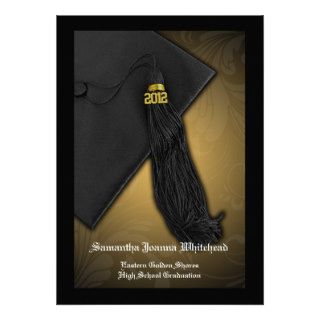 2012 Gold Tassel Charm Graduation Announcement