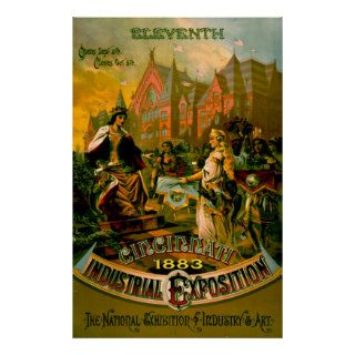 Vintage Cincinnati 1883 Industrial Exposition Print