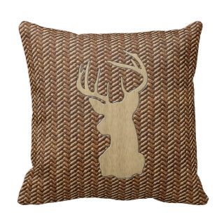 Buck on Leather Look Pillow