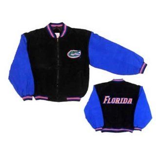 Florida Gators Black Suede Jacket W/Royal Blue Sleeves Clothing