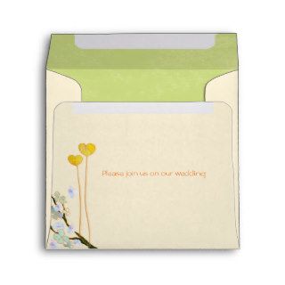 Cute Two Hearts Wedding Invitation Square Envelope