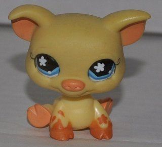 Pig #475 (Yellow, Blue Eyes, Brown Mud Spots) Littlest Pet Shop (Retired) Collector Toy   LPS Collectible Replacement Single Figure   Loose (OOP Out of Package & Print) 