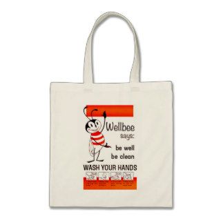 Wellbee CDC WASH YOUR HANDS Advertisement Poster Canvas Bags