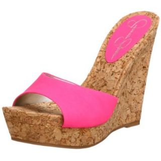 Jessica Simpson Women's Mandie Platform Wedge, Neon Pink, 5 M Shoes