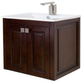 American Imaginations 461 American Birch Wood Wall Hung Vanity with Soft Close Doors and White Ceramic Top, 32 Inch W x 22 Inch H   Shelving Hardware  