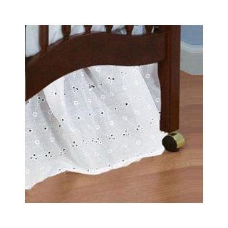 Standard Crib Eyelet Dust Ruffles   color white  Crib Bed Skirts  Baby