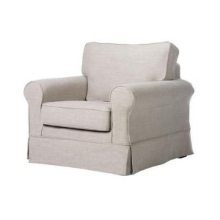Home Decorators Collection 37 in. W Sophia Natural Linen Slipcover Chair DISCONTINUED 0861600810