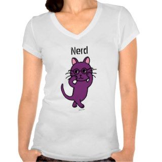 Funny Nerd Cat Cartoon Shirts