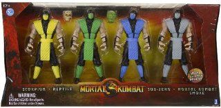 Scorpion, Reptile, Sub Zero, Smoke ~5.5" Mortal Kombat Retro Ninja Action Figure Gift Set Toys & Games