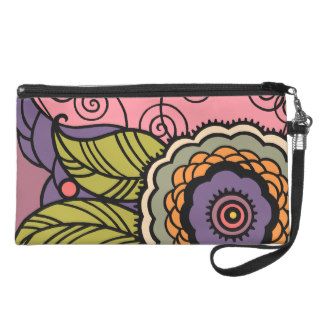 MAY FLOWER   LOVELY ART DECO FLORAL WRISTLET PURSE