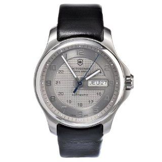 Victorinox Swiss Army Men's 241547.2 Leather Officers Automatic Analog Grey Dial Watch Victorinox Watches