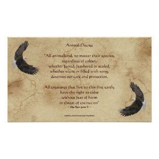 Animal Rights Poem & Bald Eagles Literary Poster