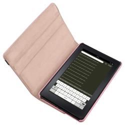Pink Leather Swivel Case/ Screen Protector for  Kindle Fire BasAcc Tablet PC Accessories