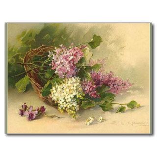 Vintage Flowers Postcard