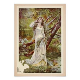 Delightful Flower Seed Vintage Catalog Cover Print