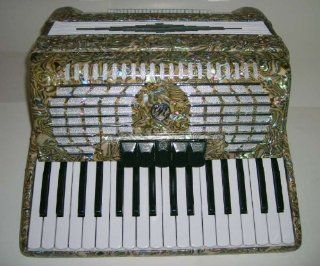 Rossetti DANUBE 34 Key Piano Accordion 72 Bass, Opal Finish, German Reeds, Case & Straps, 5 Switch Musical Instruments