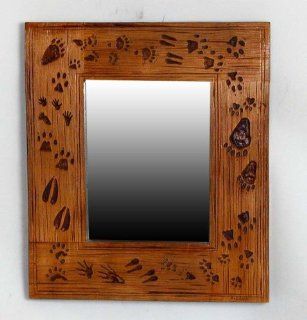 Rustic theme Lodge style Paw Print Mirror # 464   Wall Mounted Mirrors