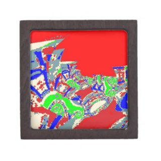 Maybe Christmas Red Green Abstract Digital Art Premium Keepsake Box