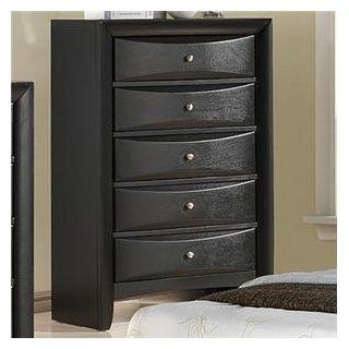 Roundhill Furniture Blemerey Fully Assembled Chest, Black Wood Finish   Home Garden Pets Furniture Decor Furniture Bedroom Furniture Dressers Chests Of Drawers