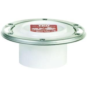 Sioux Chief TKO 3 in. x 4 in. PVC DWV Closet Flange with Adjustable Stainless Steel Swivel Ring 884 PTMPK