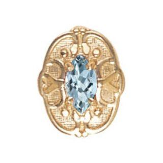 14K Gold Marquise Aquamarine Victorian Slide Bracelet GS465 AQ Charms Jewelry
