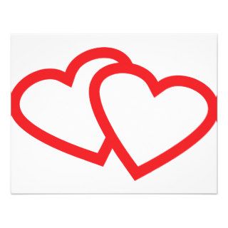 two red hearts symbol invitation