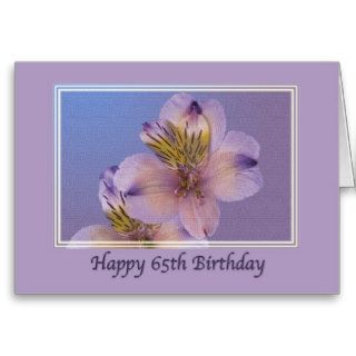 cumpleaños, 65.o, flores de la lavanda tarjetas de