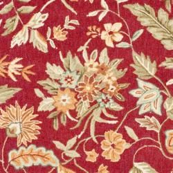 Handmade Paradise Red Wool Rug (8' Square) Safavieh Round/Oval/Square