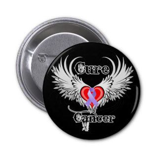 Cure General Cancer Heart Tattoo Wings Buttons