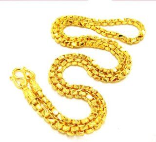 Chain 22K 23K 24K THAI BAHT GOLD GP NECKLACE 24" Jewelry N 80 Dangle Earrings Jewelry