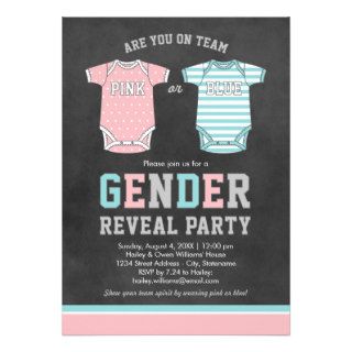 Baby Gender Reveal Party Invitation  Pink or Blue