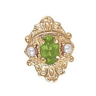 14 Karat Gold Slide with Peridot center and Pearl accents GS467 PD PL Jewelry