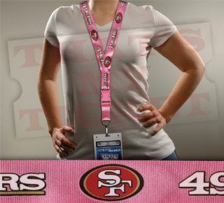 49ers NFL Lanyard Key Chain & Ticket Holder   Pink  Sports Related Key Chains  Sports & Outdoors