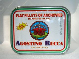Anchovies Fillet in Oil RECCA (2.2 pound)  Packaged Anchovies  Grocery & Gourmet Food