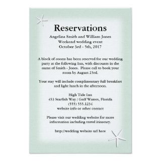 Starfish Passion Destination Reservations Card Custom Announcement