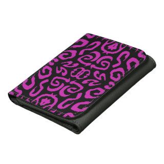 Black and Magenta Scrollwork Pattern Wallet