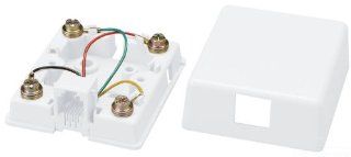 Allen Tel Products AT468 4 15 1 Port, Mounting Screw, Snap On Cover, 6 Position, 4 Conductor Modular Surface Outlet Jack Screw Terminal, White