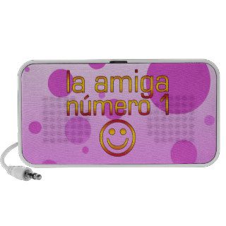 La Amiga Número 1 in Spanish Flag Colors for Girls Mini Speaker
