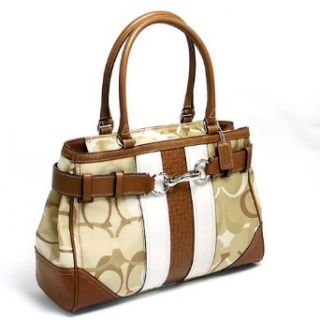 Coach Hamptons Optic Signature Khaki Large Carryall Handbag Satchel Tote #F13338 $468 Clothing