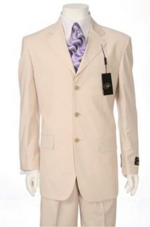 Classy Cream Colored Mens Suit +  (ES133 2) (56R) at  Mens Clothing store