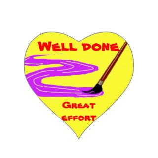 Love heart well done stickers