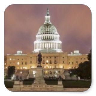 Washington DC, Capitol Building Square Stickers
