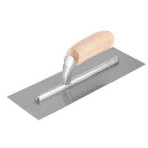 QEP 4 1/2 in. x 11 in. No Notch Finishing Trowel with Wood Handle 49708Q